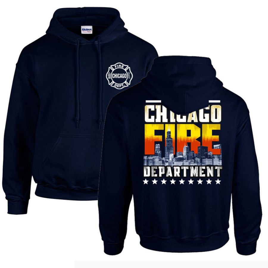 Chicago Fire Dept. - Kapuzenpullover mit Skyline Motiv