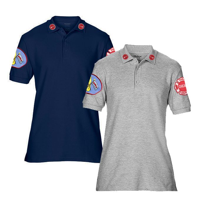 Chicago Fire Dept. - Lieutenant Premium-Polo in grau oder navy