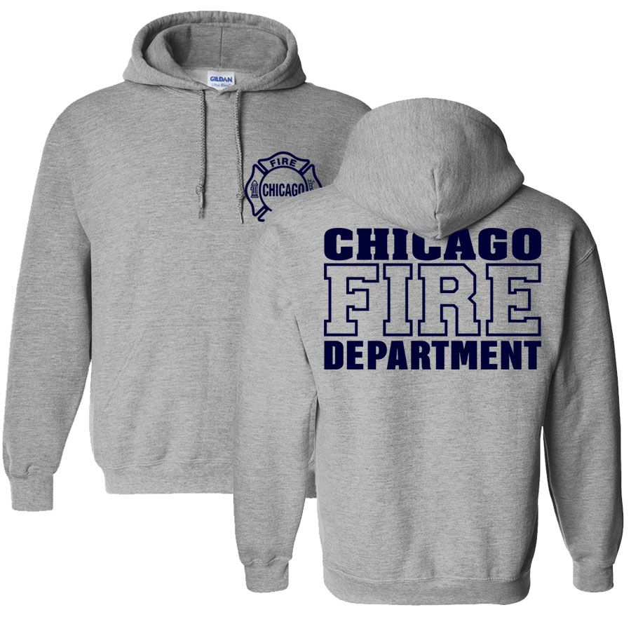 Chicago Fire Dept. - Pullover mit Kapuze in grau