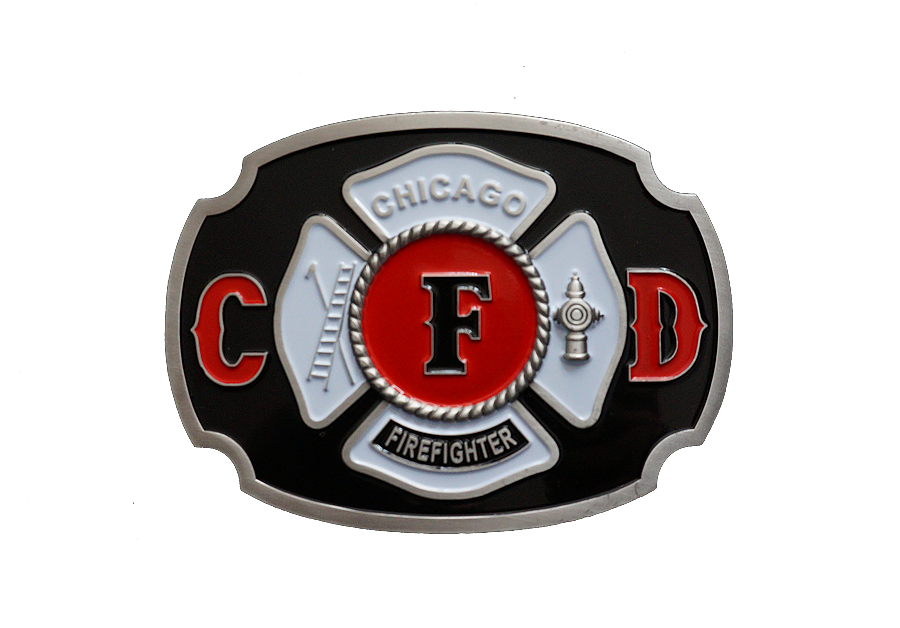 Chicago Fire Dept. - farbige Gürtelschnalle aus Metall