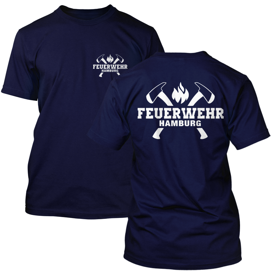 Feuerwehr Axt Motiv - T-Shirt mit Ortsname