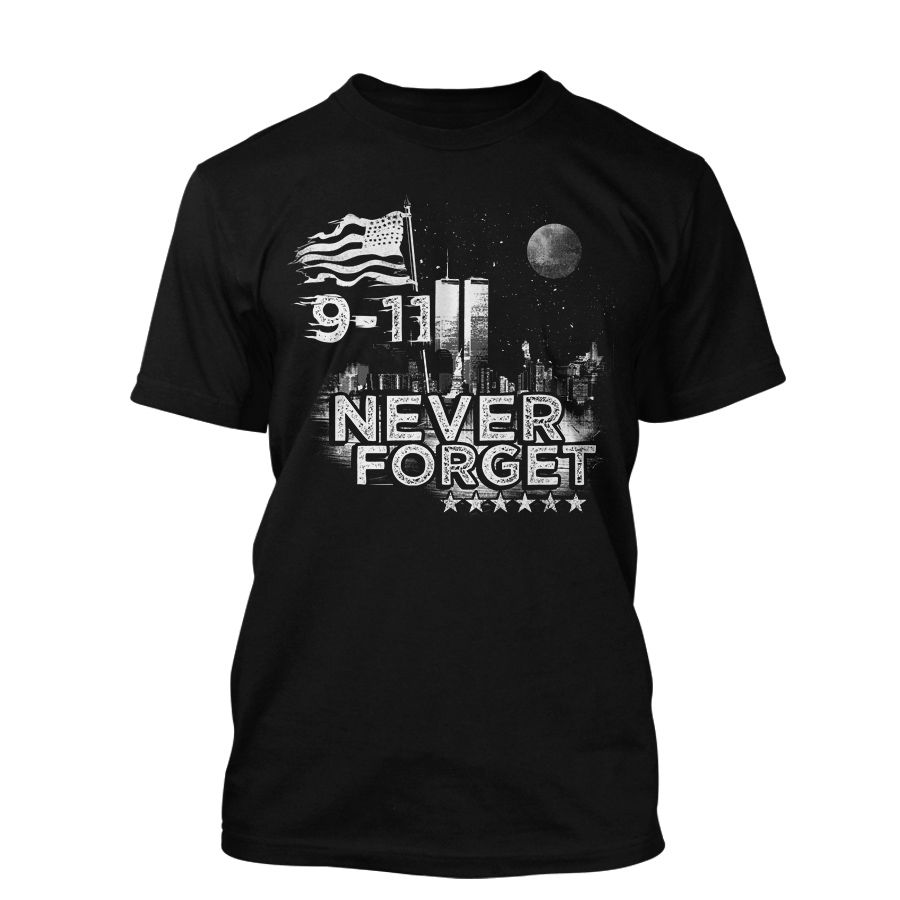 9/11 - Never forget - T-Shirt in schwarz