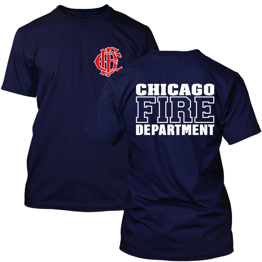 Chicago Fire Dept. - T-Shirt mit Logo und Schriftzug, wahlweise mit Truck 81 oder Squad 3