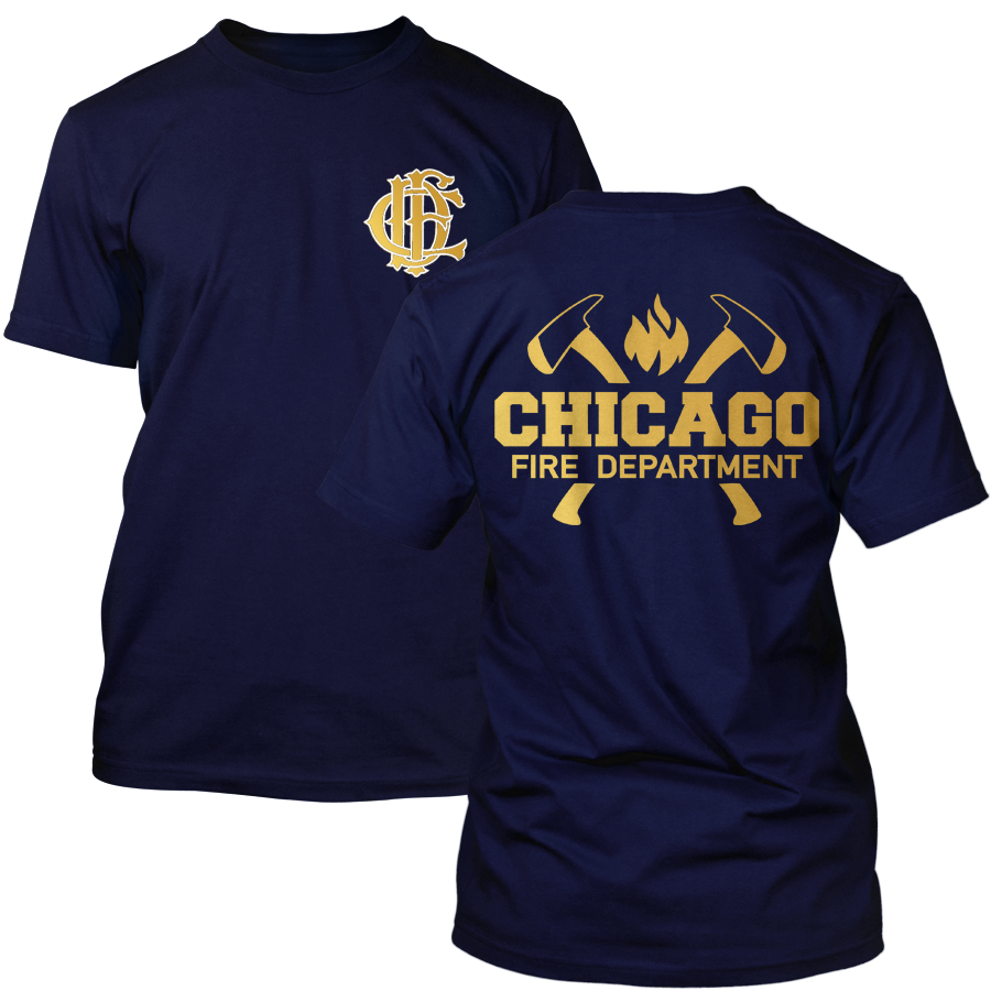 Chicago Fire Dept. - T-Shirt with Axe Motif (Gold Edition)