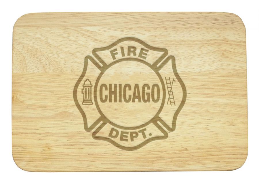Chicago Fire Dept. wooden breakfast board